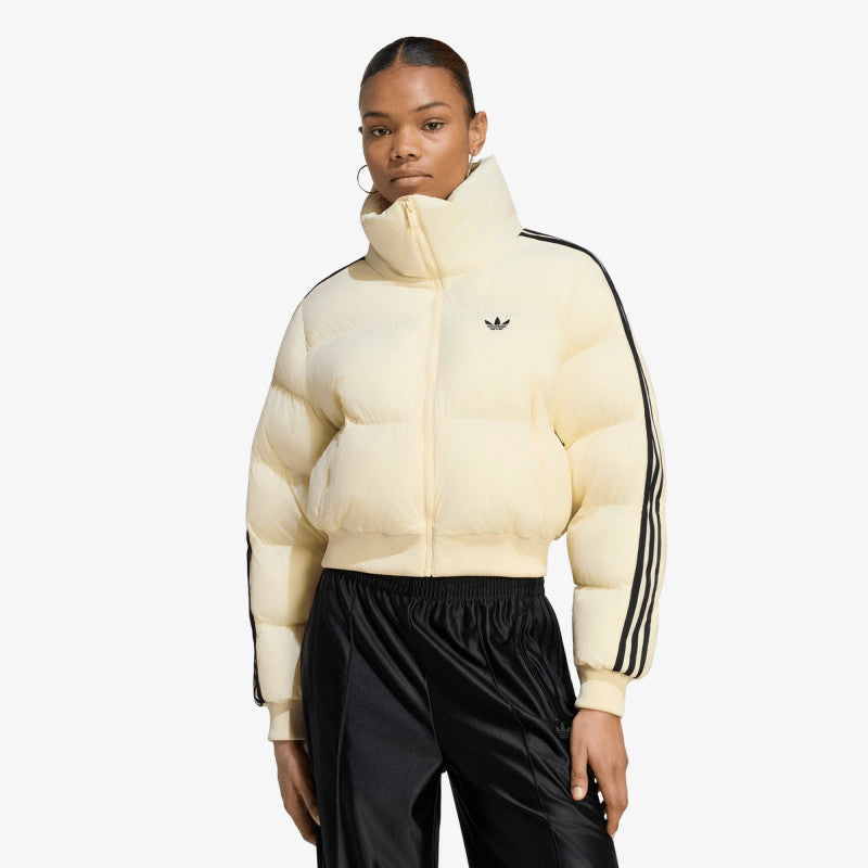 puchowa adidas Adicolor Short Puffer Jacket Warm Vanilla