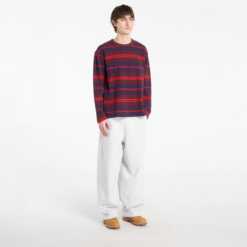 adidas 90S Alternative Sport Long Sleeve Stripe Waffle T-Shirt Aurora Ruby