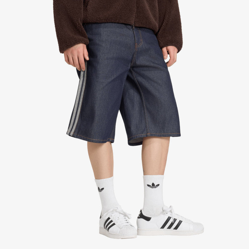 adidas Firebird Adicolor Jorts Mid-Rise Straight Leg Indigo Denim