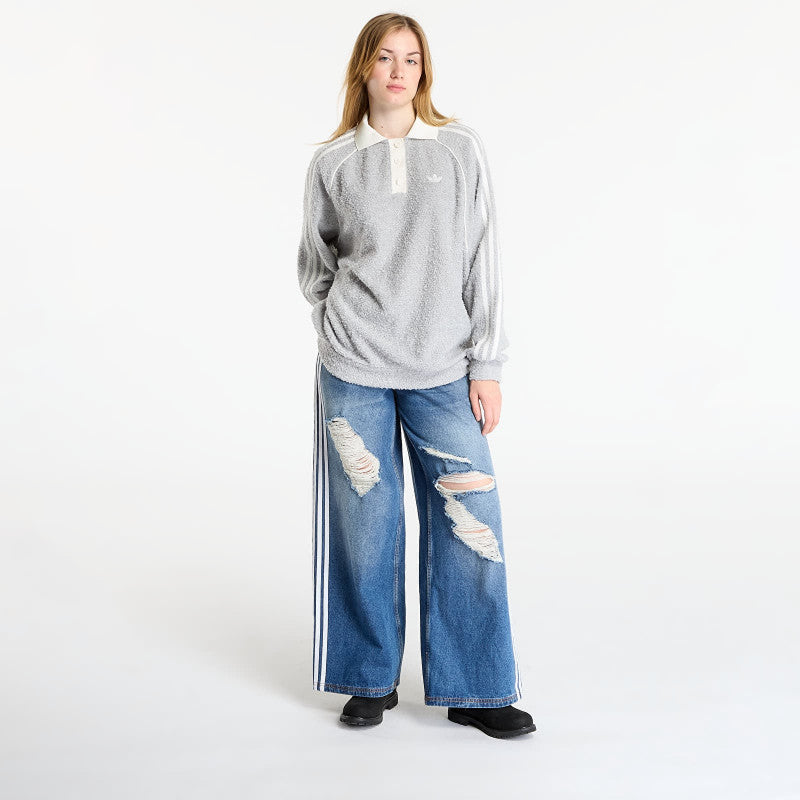 adidas Boucle Oversized Polo Crew Grey Two