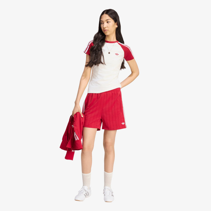 adidas Pinstripe Firebird Shorts Team Victory Red/ White/ Team Victory Red