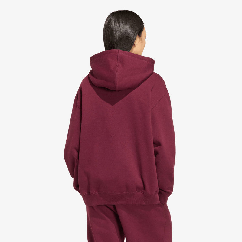 adidas Essentials Oversized Fleece Hoodie Maroon