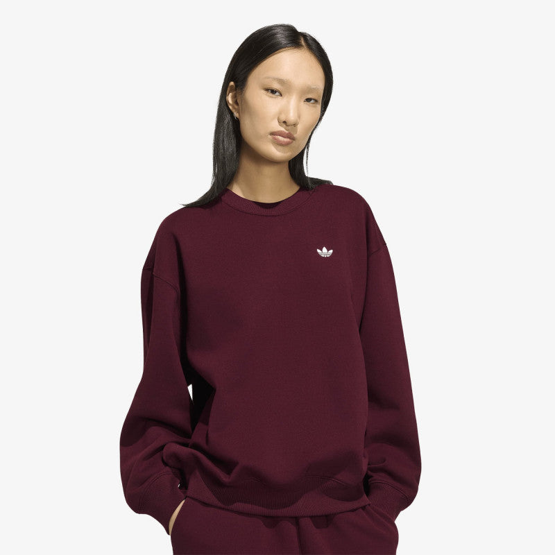 adidas Essentials Crew Long Fleece Os Sweatshirt Maroon