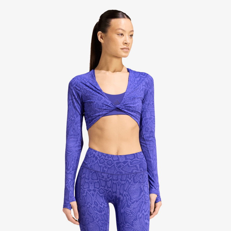 adidas Primelift Workout Snake Twist Reversible Long Sleeve Solar Purple/ Pure Purple