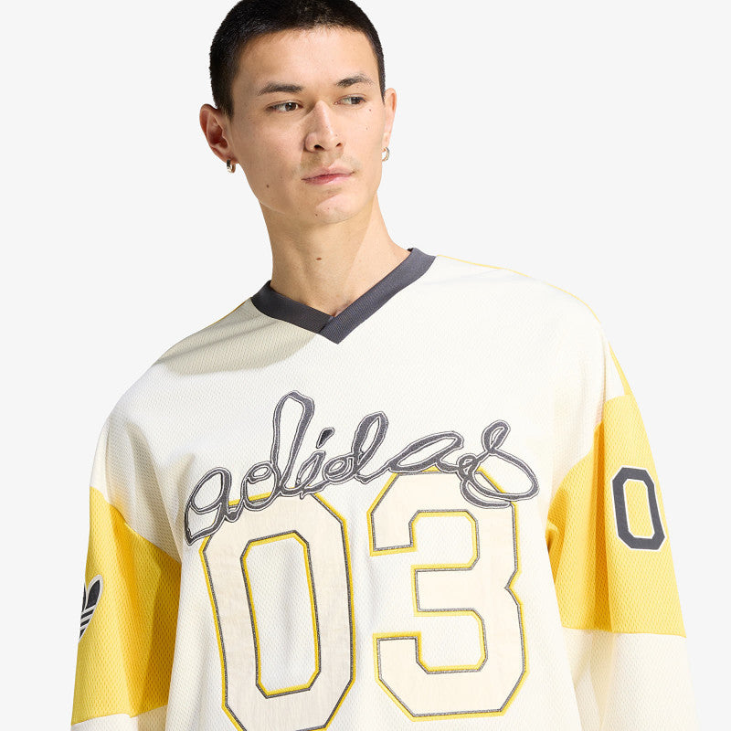 adidas Hockey Long Sleeve Jersey Eqt Yellow/ Pure Ruby