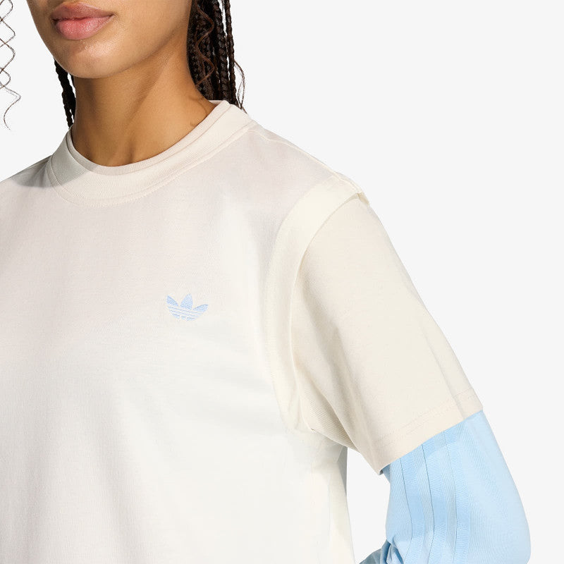 adidas Loose Layered Long Sleeve T-Shirt Off White