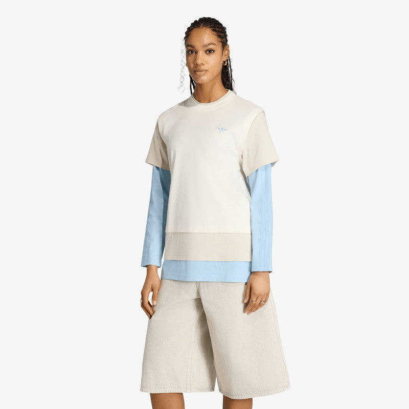 adidas Loose Layered Long Sleeve T-Shirt Off White