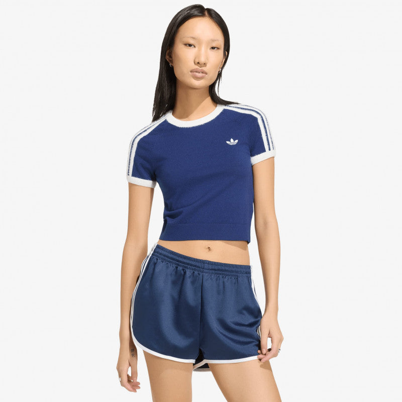 adidas Knitted T-Shirt Dark Blue/ White