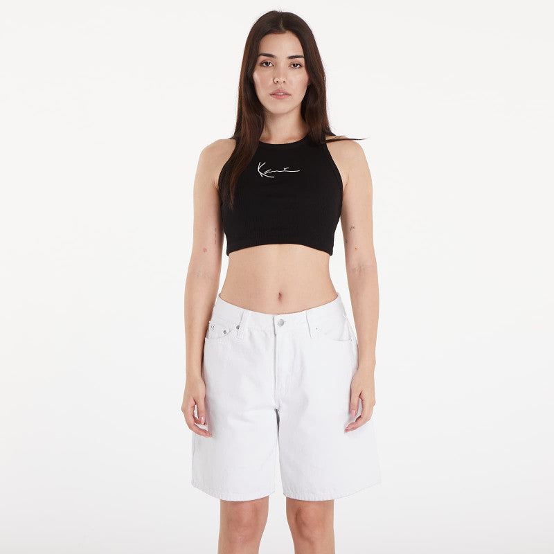 Karl Kani Small Signature Essential Racer Rib Top Black