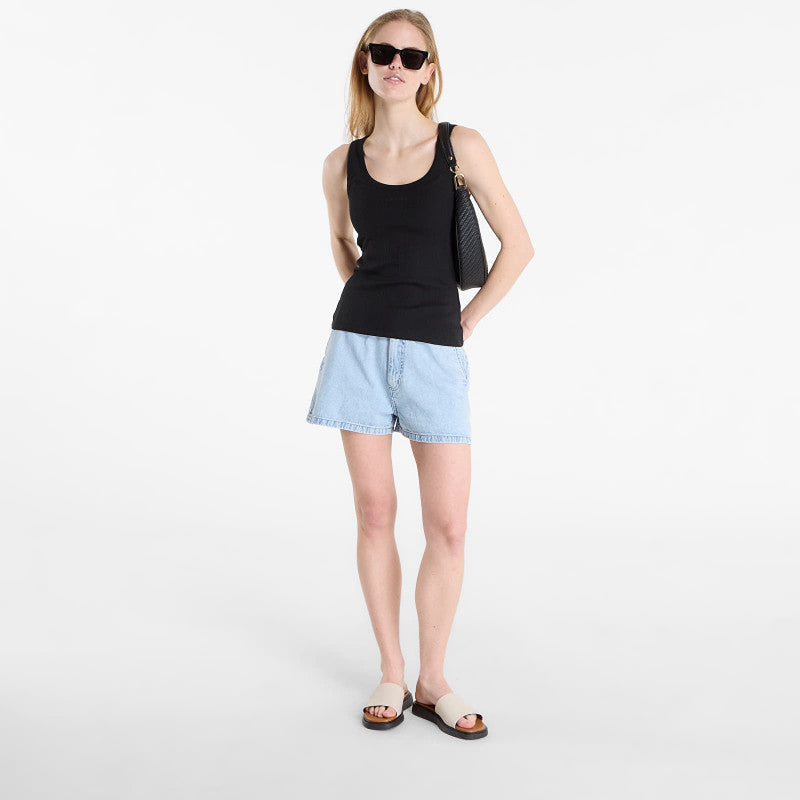 Calvin Klein Sl Varigated Rib Nano Logo Tank Black