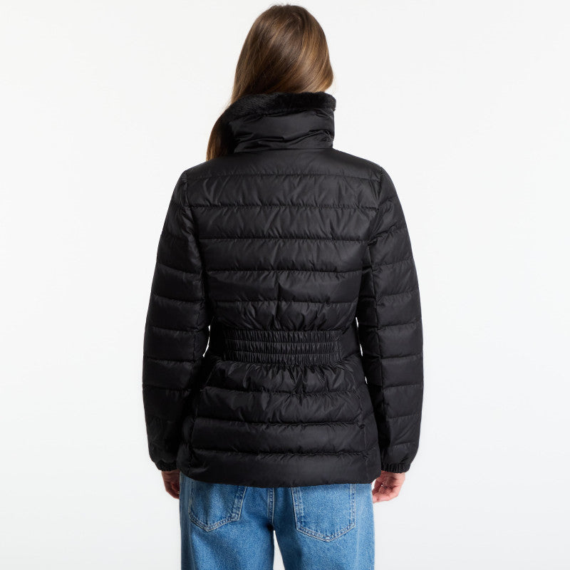 Calvin Klein Satin Lw Short Puffer With Fur Black