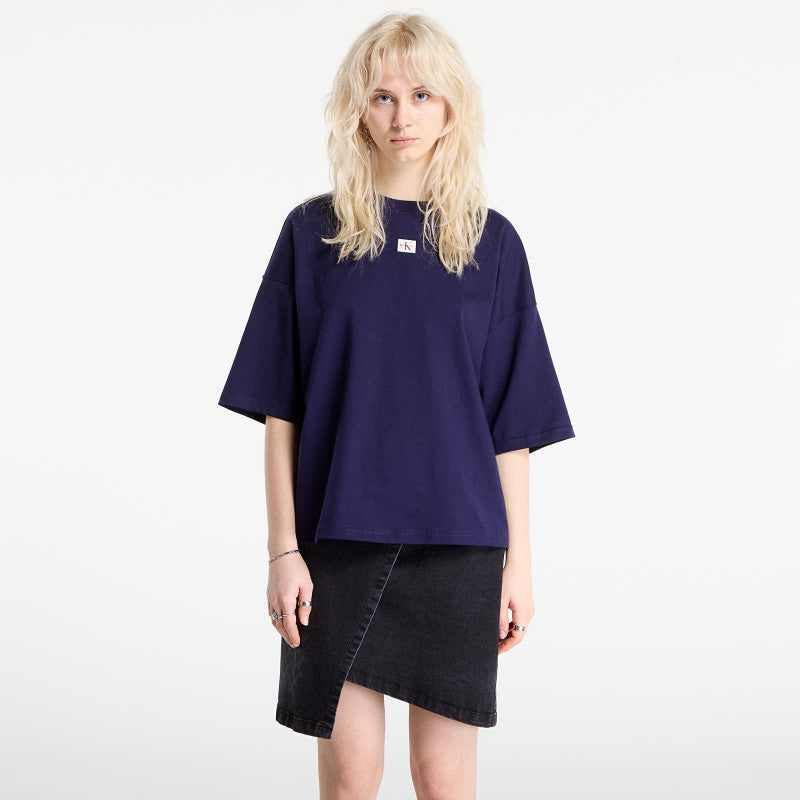 Calvin Klein Jeans Ss Woven Label Overs Tee Purple