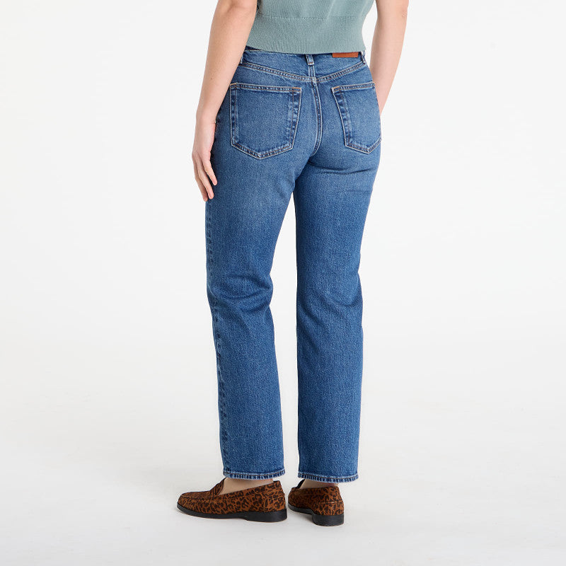 Jeansy Calvin Klein Jeans High Rise Straight Short Jeans Blue