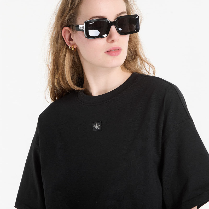 Sukienka Calvin Klein Jeans Ss Woven Label Oversized Tee Dress Black