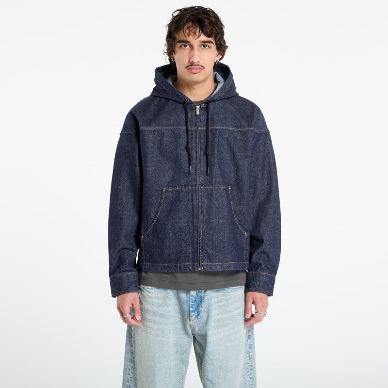 Calvin Klein Jeans Denim Zip Front Hood Jacket Blue