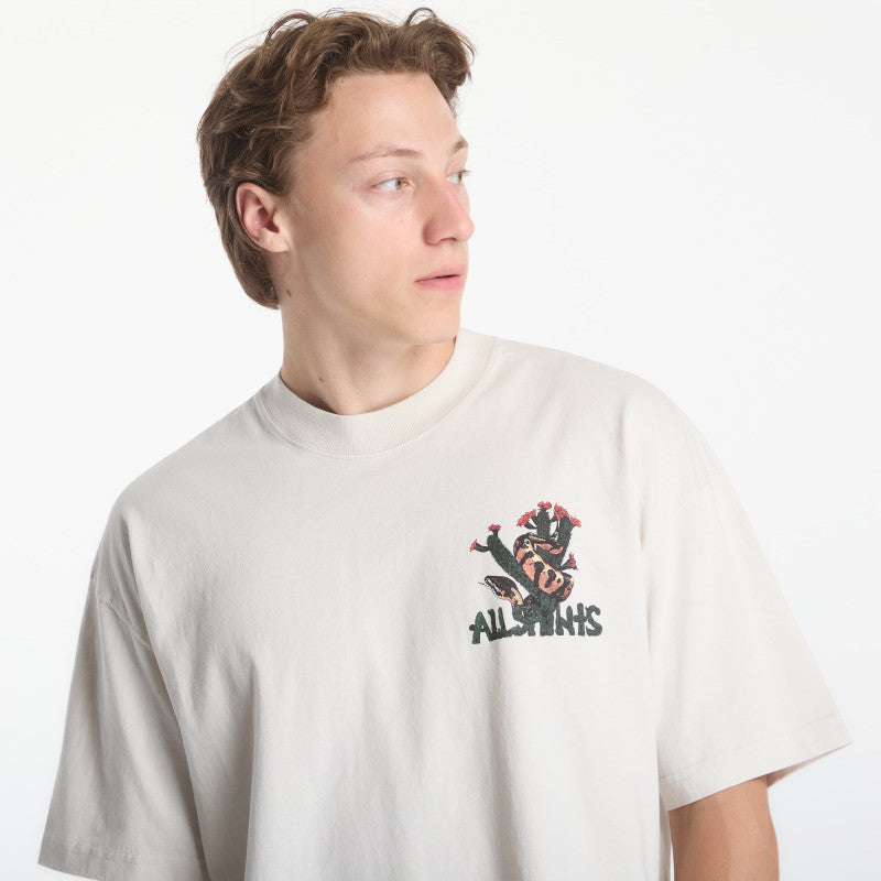 AllSaints Cacti Ss Crew Graphic T-Shirt Dusk White