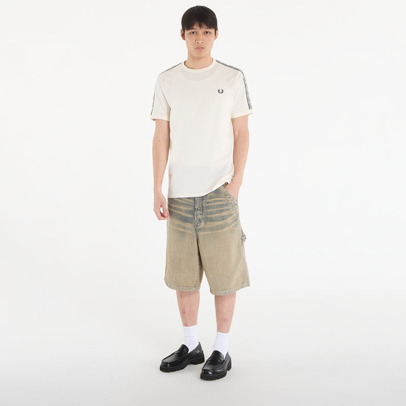 FRED PERRY Contrast Tape Ringer T-Shirt Ecru/ Navy