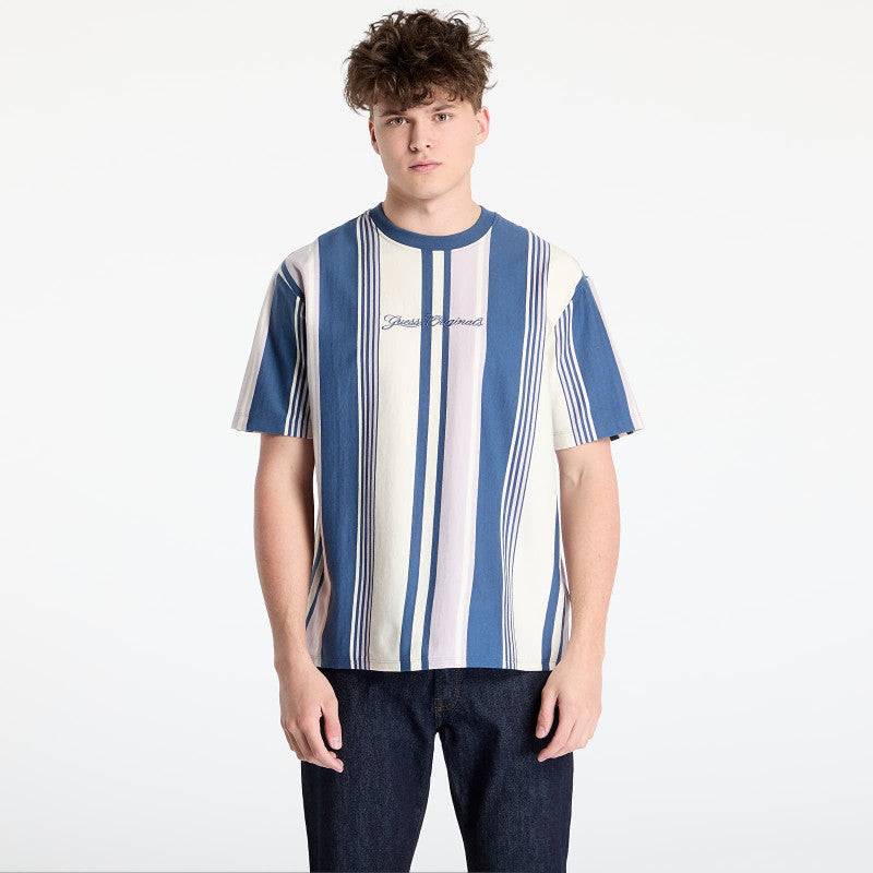 GUESS Originals Stripe T-Shirt Wisteria Petal Strip
