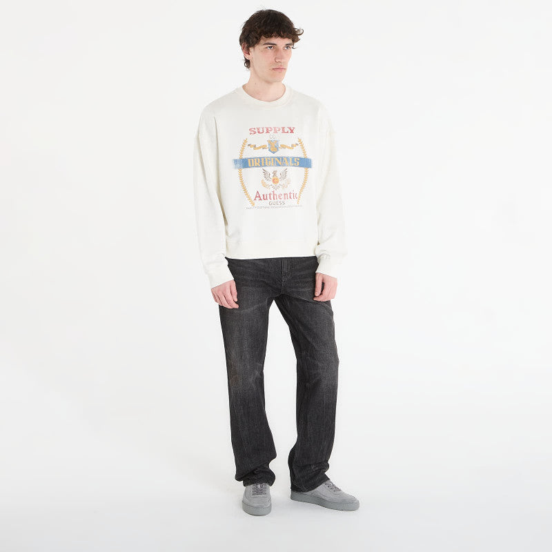 Guess Jeans Boxy Graphic Crew Light Cream