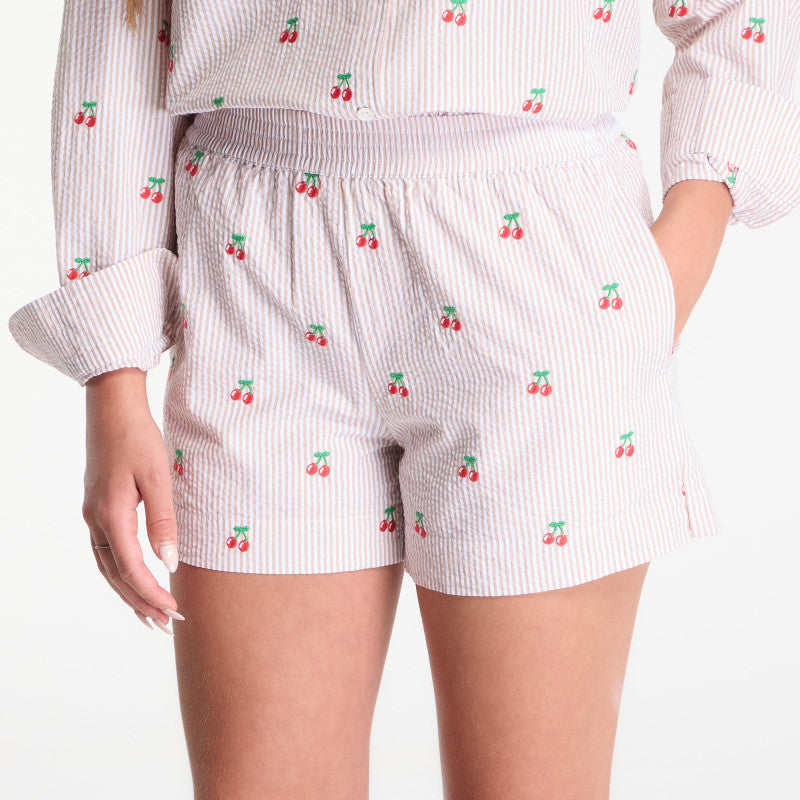 MC2 Saint Barth Meave Short Pant Seersucker Stripes V Cherry
