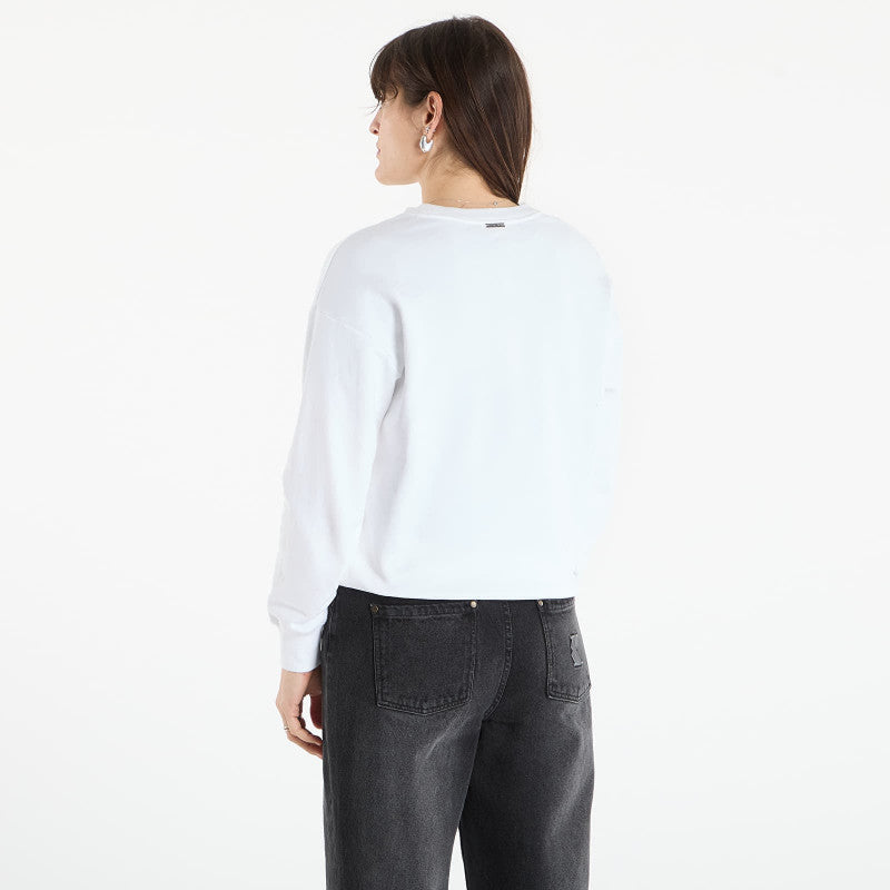 Michael Kors Mk Shdw Embssed Logo Crew White