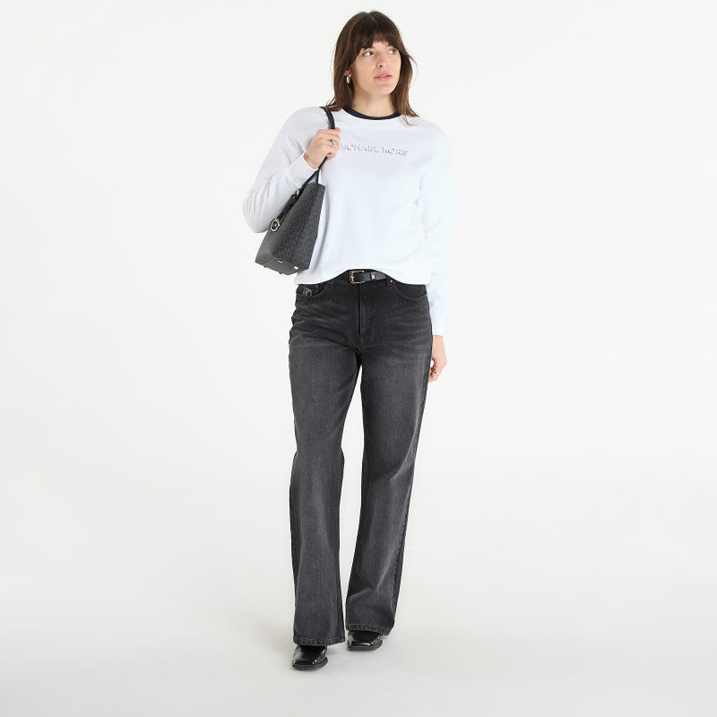 Michael Kors Mk Shdw Embssed Logo Crew White