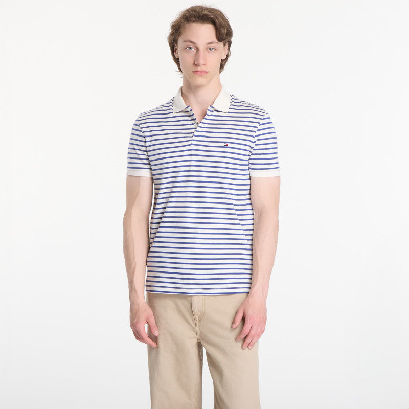 Tommy Hilfiger Liquid Cotton Reg Seasonal Polo Tee Ivory Petal / Pigment Blue