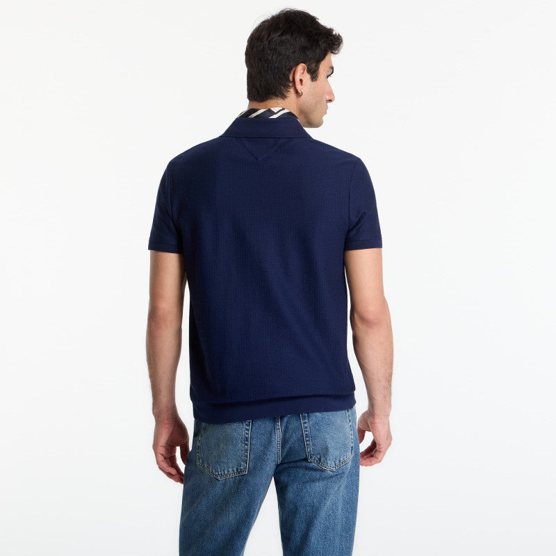 Tommy Hilfiger Jonny Collar Texture Reg Polo Tee Carbon Navy
