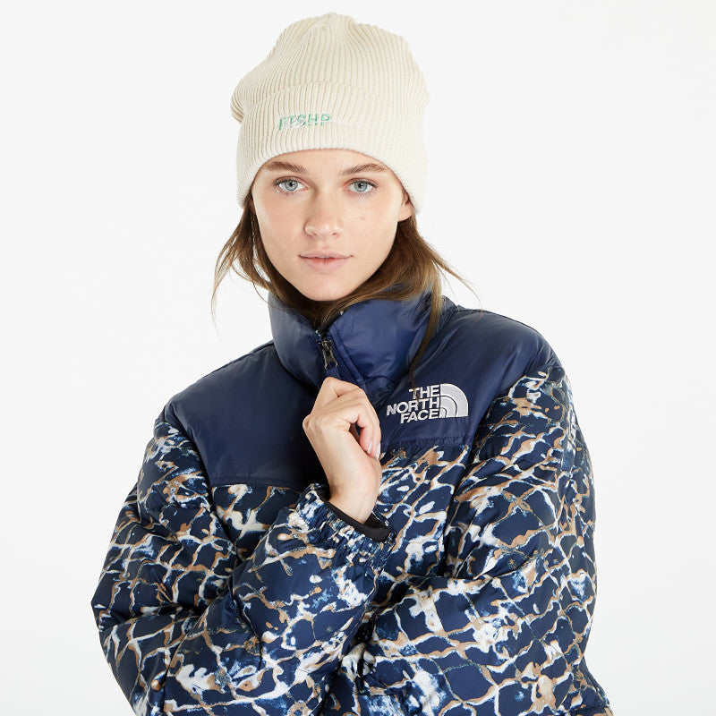 The North Face Nuptse Short Jacket Dusty Periwinkle Water Distortion Small Print/ Summit Navy