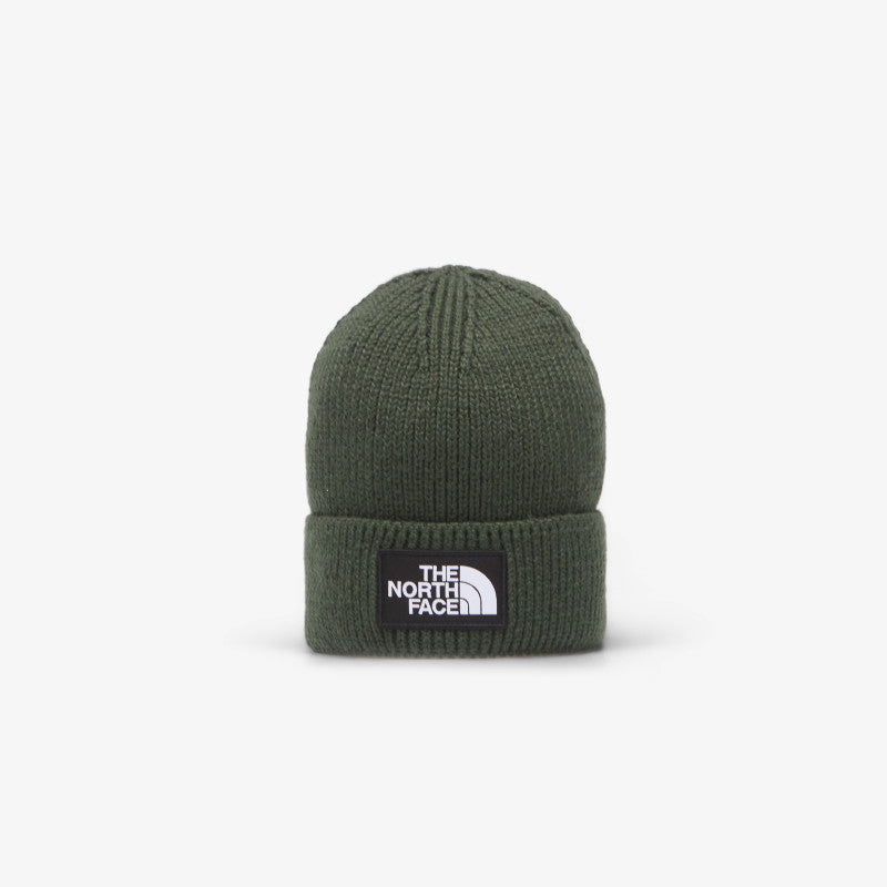 The North Face TNF Logo Box Cuffed Beanie Bottle Green