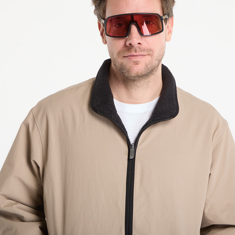 The North Face Redbox Reversible Fleece Jacket Mushroom Grey/ TNF Black