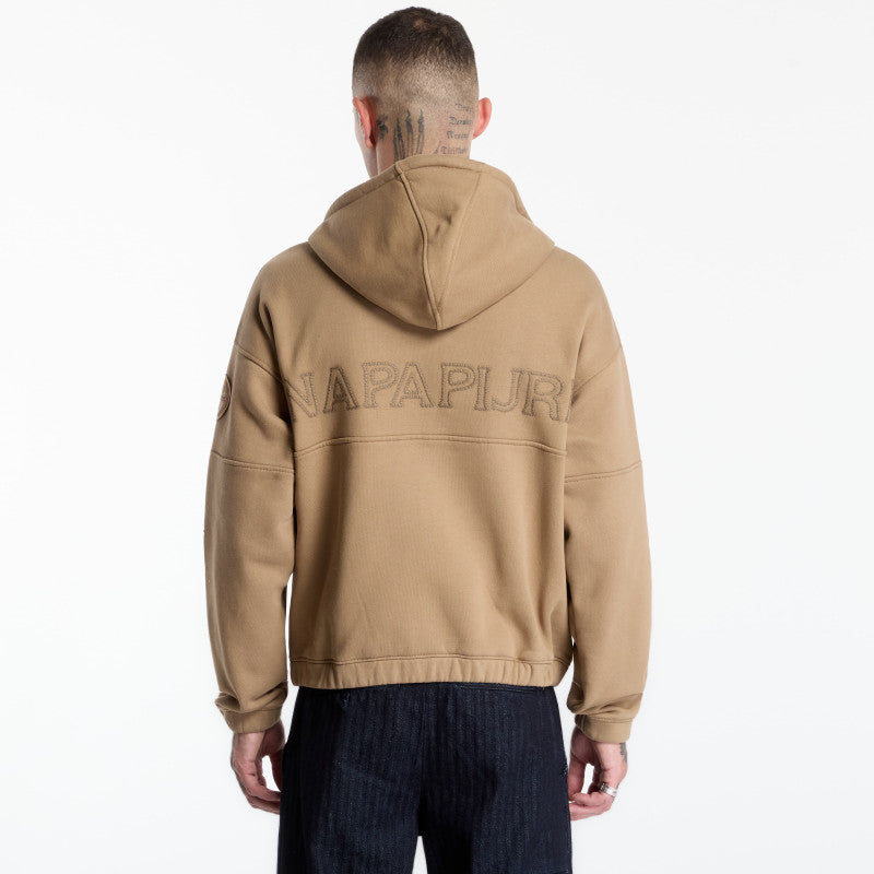 Napapijri Bloom Full-Zip Hoodie Beige Petrified Oak