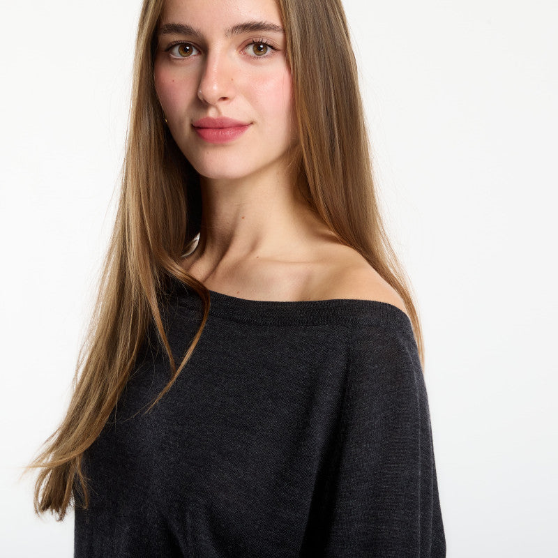 MC2 Saint Barth Naty Merino Top Charcoal
