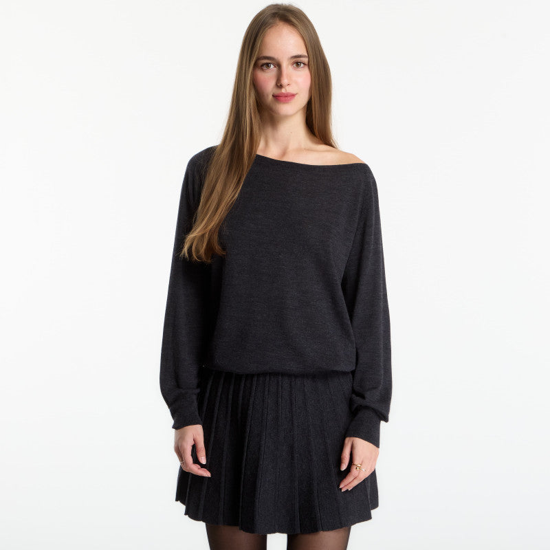 MC2 Saint Barth Naty Merino Top Charcoal