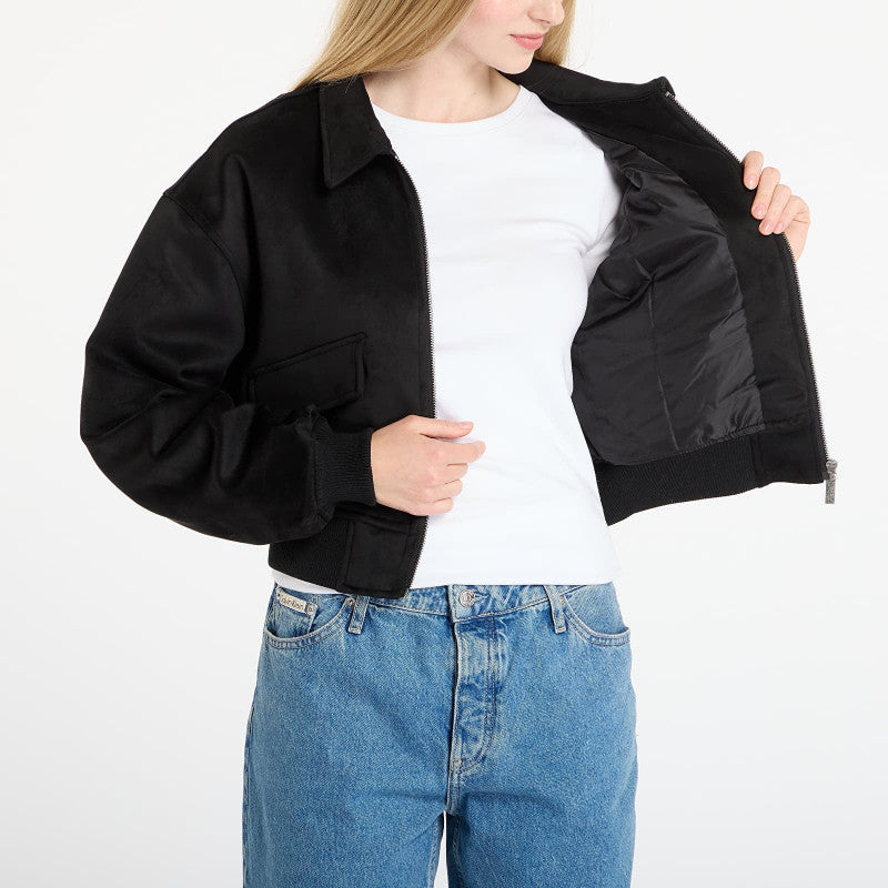 Karl Kani Signature Faux Suede OS Bomber Jacket Black
