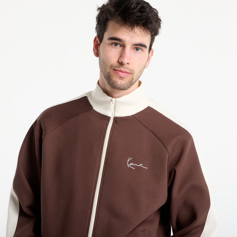 Karl Kani Signature Sidestripe Pique Trackjacket Brown