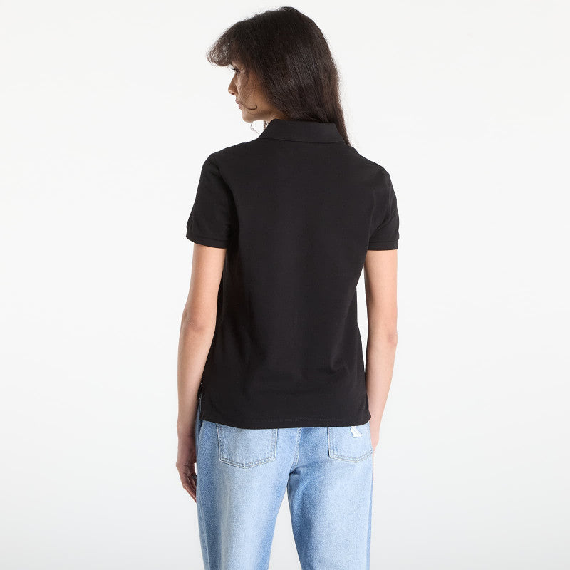 LACOSTE Short Sleeved Ribbed Collar Shirt Black