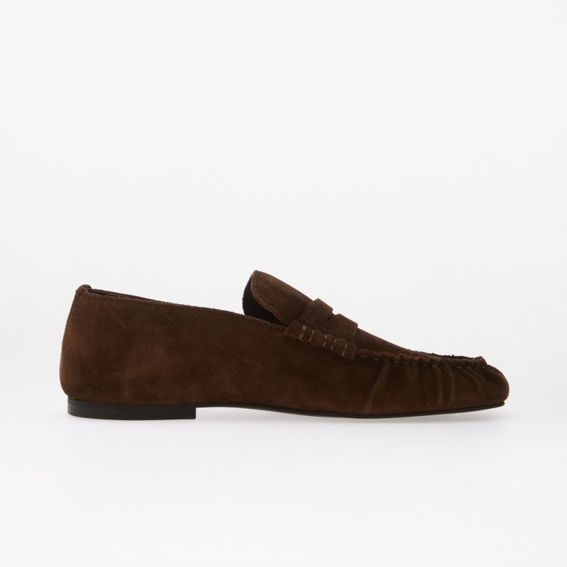 Alohas Aven Suede Brown Leather Loafers Chocolate Brown