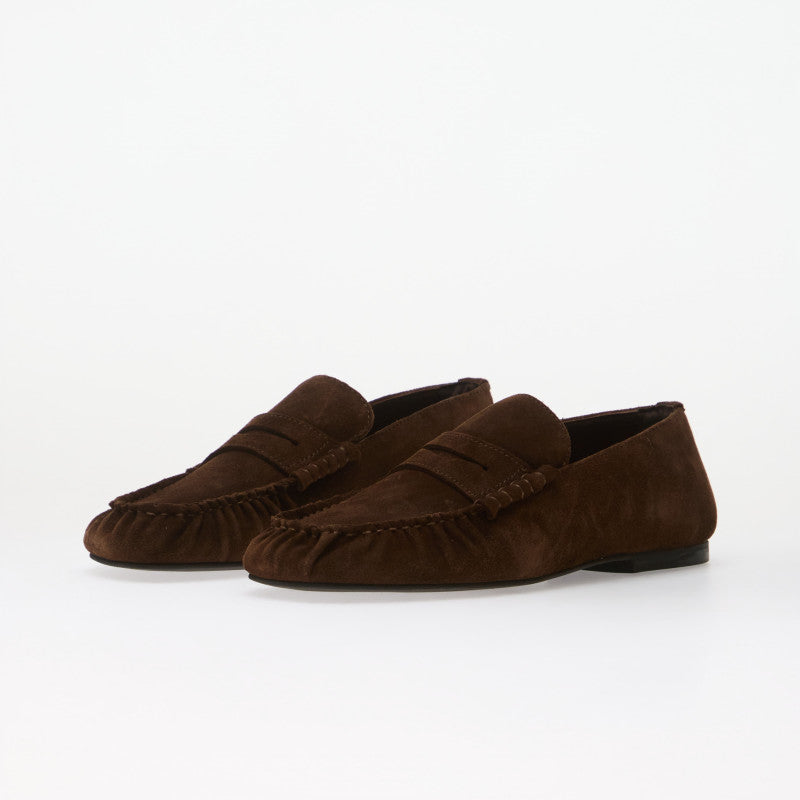 Alohas Aven Suede Brown Leather Loafers Chocolate Brown