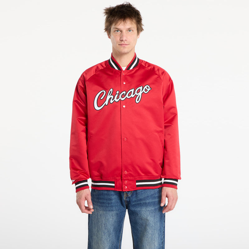 Mitchell & Ness NBA Lightweight Satin Jacket Vintage Logo Bulls Scarlet