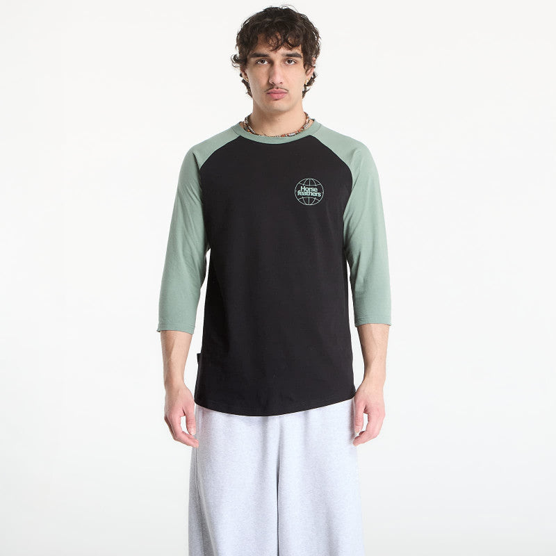 Horsefeathers Global Raglan T-Shirt Black/ Iceberg Green