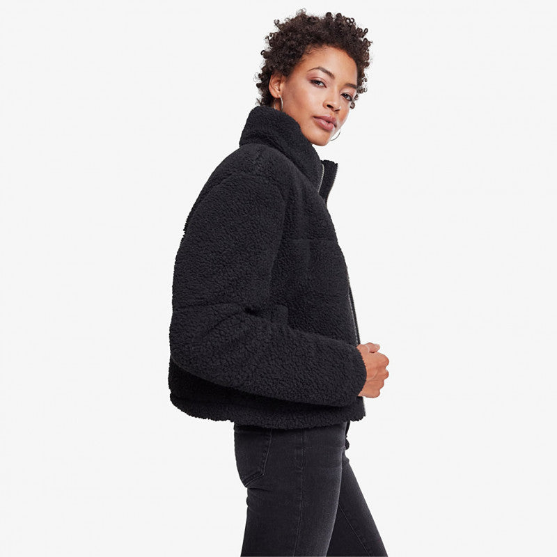 Urban Classics Ladies Boxy Sherpa Puffer Jacket Black