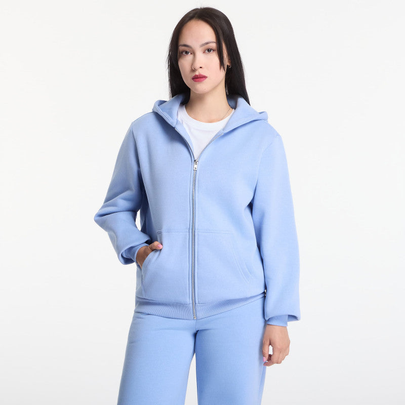 Urban Classics Fluffy Zip Hoody Powder Blue