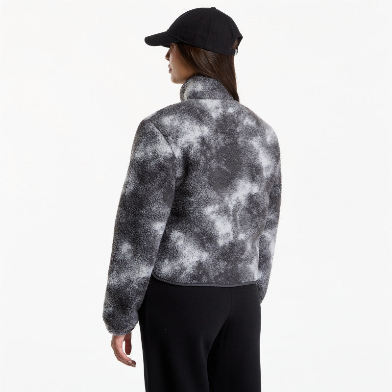 Urban Classics Printed Sherpa Jacket Grey Tie Dye