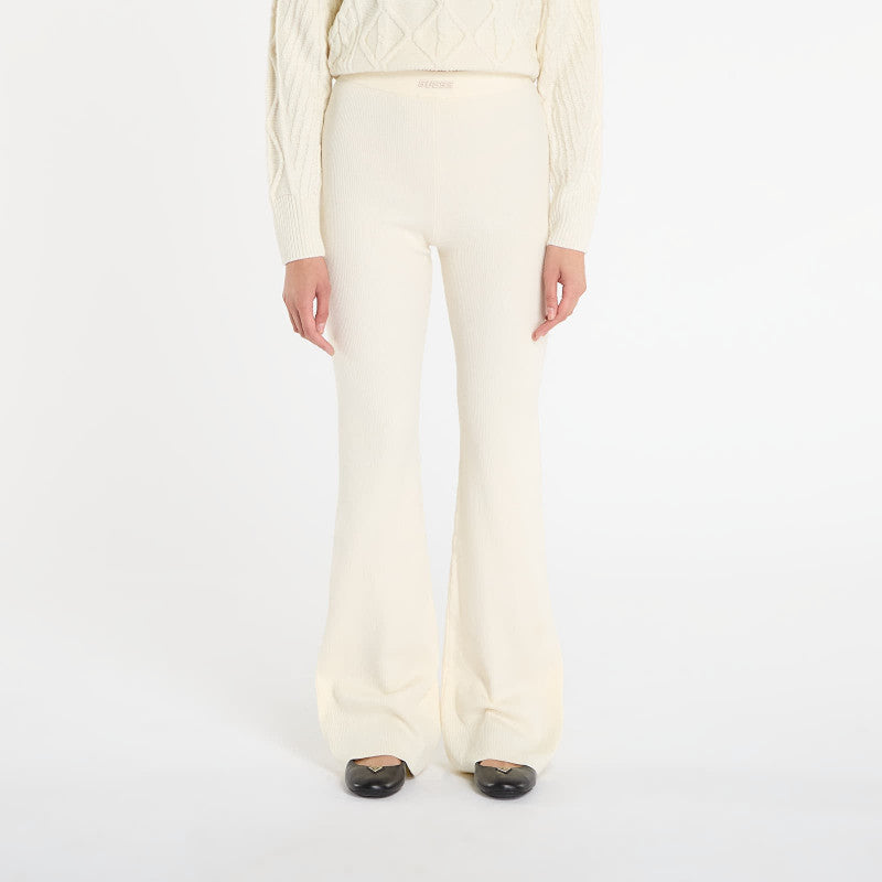 GUESS Flaminia Ribbed Flare Pants Sw Cream