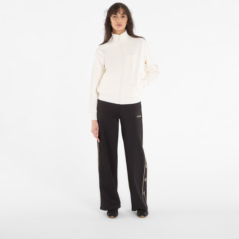 GUESS Octavia High Neck Full-Zip Sweat White Glam
