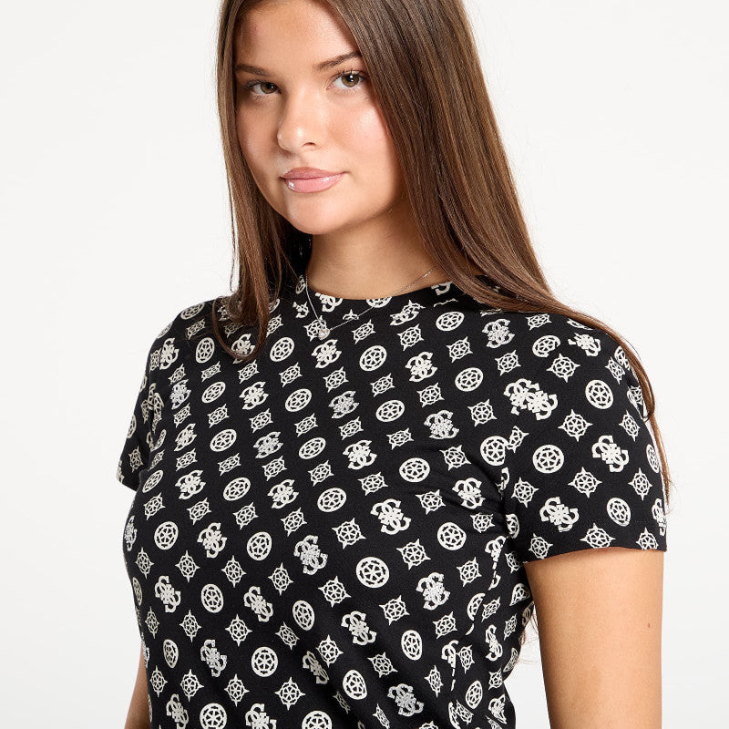 GUESS Gloria Peony Ss T-Shirt Black