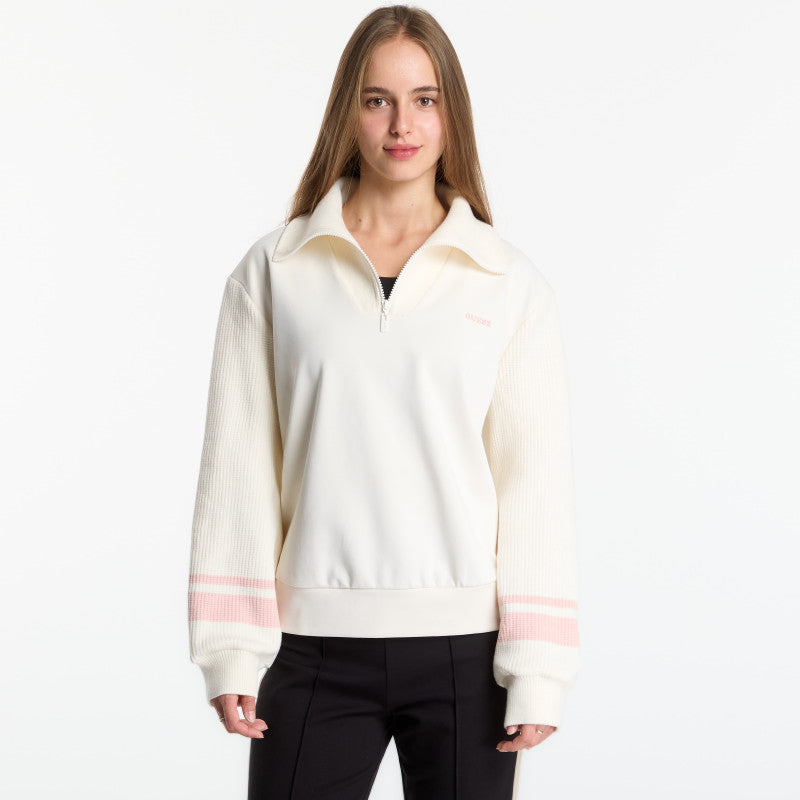 Guess Jeans Fabrizia Half-Zip Sweatshirt Cream