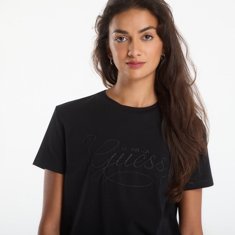 GUESS Syrma Cn Ss T-Shirt Jet Black