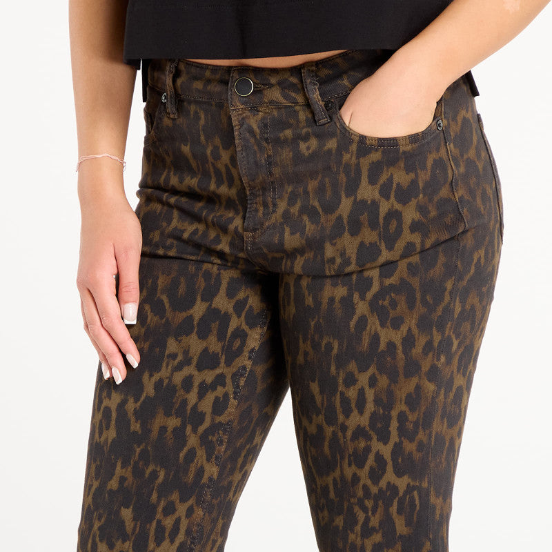 Jeansy AllSaints Haldan Slim Bootcut Leppo Brown